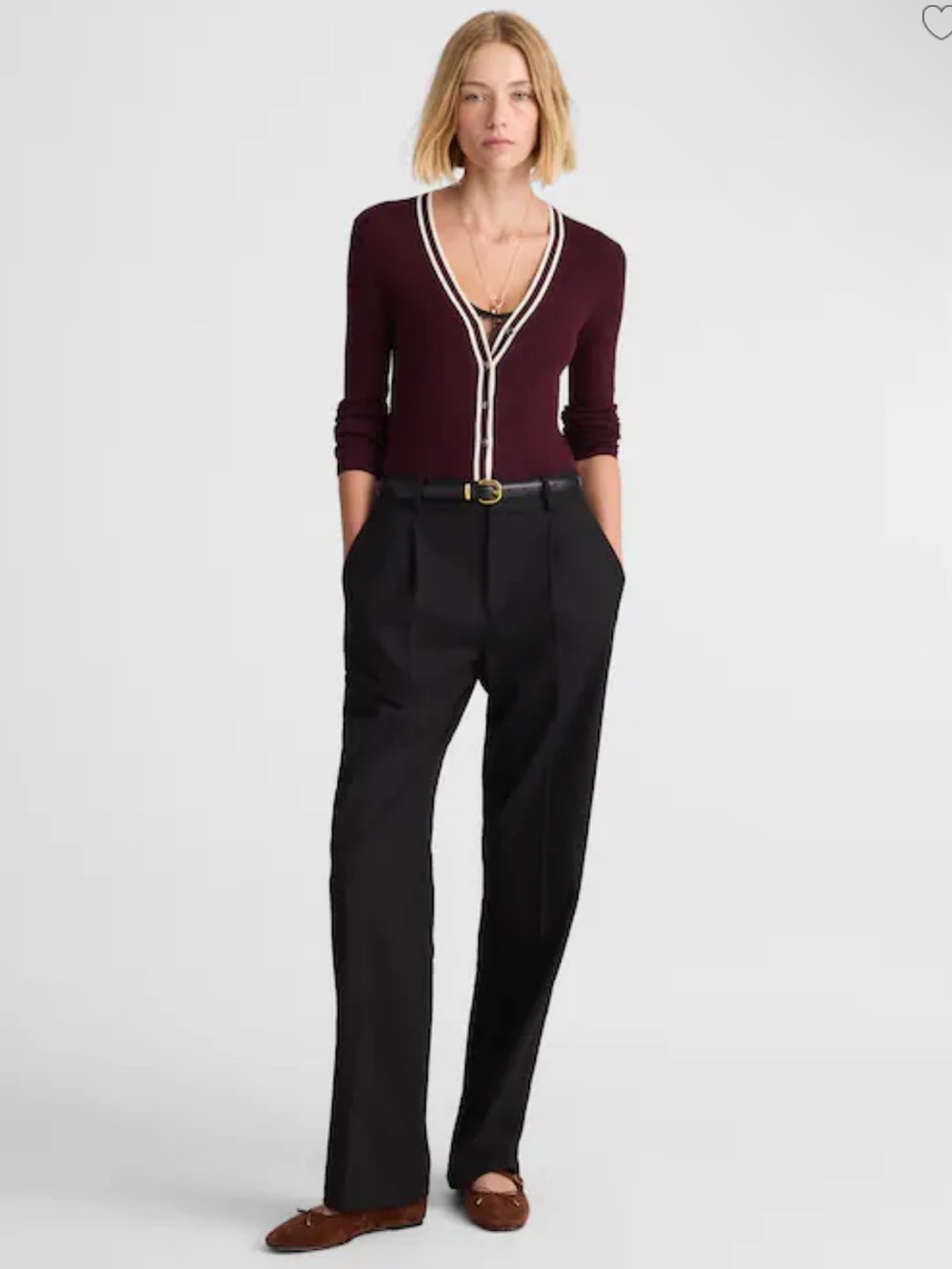Madewell Slouchy Straight Pants in Brushed Twill - Black